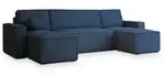 Masseno Wohnlandschaft, Blau, Kunststoff, 5-Sitzer, U-Form, 306x85x140 cm,