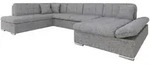 Mirjan24 Ecksofa, Grau, Textil, 7-Sitzer, U-Form,Rechteckig, 345x76x205 cm,