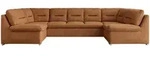 MKS Wohnlandschaft, Orange, Metall, 6-Sitzer, U-Form, 340x93x206 cm, Wohnzimmer,