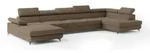 Masseno Wohnlandschaft, Beige, Holz, 6-Sitzer, U-Form, 410x89x190 cm,...