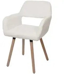 MCW Esszimmerstuhl, Wei&szlig;, Textil, 56x80x53 cm, Esszimmer, St&uuml;hle, Esszimmerst&uuml;hle,