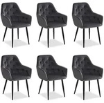 Homestyle4u Armlehnstuhl-Set, Grau, Textil, 59x89x63 cm, Esszimmer, St&uuml;hle,