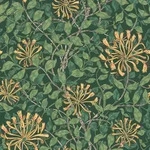 William Morris at Home Vliestapete, Dunkelgr&uuml;n, Papier, Kunststoff, Floral,