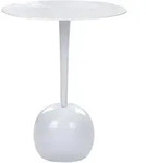 Beliani Beistelltisch, Wei&szlig;, Metall, Rund, 40x49x40 cm, Wohnzimmer,