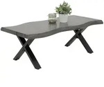 Boxxx Couchtisch, Grau, Schwarz, Metall, Holzwerkstoff, rechteckig, X-Form, 60x42x110