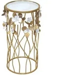 Mid.you Beistelltisch, Gold, Metall, Glas, Uni, rund, rund, 30x60x30 cm, Wohnzimmer,