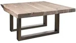 Massivmoebel24 Couchtisch, Beige, Holz, Echtholz,Akazie, 90x45x90 cm,...