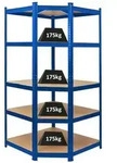 Proregal Eckregal, Blau, Metall, Rechteckig, 90x180x60 cm, Freizeit, Heimwerken,