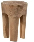 Massivmoebel24 Hocker, Braun, Holz, Echtholz,Teakholz, 1-Sitzer, 30x40x30 cm,