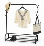 Relaxdays Kleiderst&auml;nder, Schwarz, Metall, 110x158x40 cm, Garderobe,