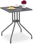 Relaxdays Gartentisch, Grau, Kunststoff, Metall, 61x75x61 cm, Gartenm&ouml;bel,