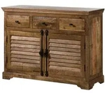 Massivmoebel24 Sideboard, Dunkelbraun, Holz, Echtholz,Mangoholz, 1 F&auml;cher, 3