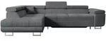 Altdecor Ecksofa, Dunkelgrau, Metall, 4-Sitzer, L-Form, Ottomane links, 272x202...