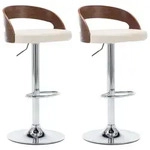 vidaXL Barhocker, Creme, Leder, Formgebogen, 45x100.5x46.5 cm, Esszimmer, Barm&ouml;bel,