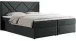 Boxbett, Dunkelgrau, Textil, 2-Sitzer, H3, 7-Zonen, Rechteckig, 160x200 cm,