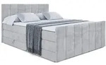 Altdecor Boxspringbett, Hellgrau, Holzwerkstoff, H&ouml;he ca. 20 cm, 120x200 cm,