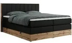 MKS Boxspringbett, Schwarz, Textil, 2-Sitzer, H3, Rechteckig, 200x200 cm,