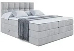 Altdecor Boxspringbett, Hellgrau, Holzwerkstoff, H&ouml;he ca. 38 cm, 160x200 cm,