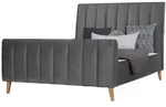 Homestyle4u Polsterbett, Grau, Textil, 140x200 cm, Schlafzimmer, Betten,