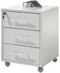 Mid.you Rollcontainer, Hellgrau, Holzwerkstoff, 3 Schublade(n) Schubladen, 43x56x42