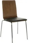 Mid.you Besucherstuhl, Schwarz, Holz, Lederlook, Nussbaum, U-Form, 50x86x55 cm,