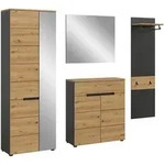Livetastic Garderobe, Eiche Artisan, Holzwerkstoff, 4-teilig, Holzoptik, 220x190x37