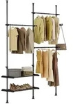 SoBuy Teleskop-Kleiderst&auml;nder, Schwarz, Kunststoff, 195x295x42 cm, Garderobe,