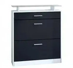 Vladon Schuhschrank, Schwarz, Holzwerkstoff, 89x104x23 cm, Garderobe,