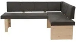 P & B Eckbank, Braun, Textil, 5-Sitzer, seitenverkehrt montierbar, Eckteil, L-Form,