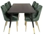 ebuy24 Tischgruppe, Grau, Holzwerkstoff, 6-Sitzer, 90x75x180 cm, Esszimmer,...