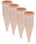 Relaxdays 4Xtonkegel, Mehrfarbig, Keramik, 5.5x13.5x5 cm, Gartenzubeh&ouml;r,