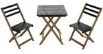 MCW Sitzgruppe, Braun, Schwarz, Holz, Balkonm&ouml;bel, Balkonm&ouml;bel-Sets