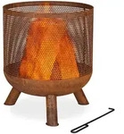 Relaxdays Feuerkorb, Braun, Metall, 44x53x44 cm, Freizeit, Campingzubeh&ouml;r,