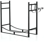 Costway Kaminholzregal, Schwarz, Metall, 33x76x84 cm, Kleinm&ouml;bel, Kamine &...