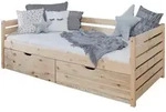 Mid.you Stauraumbett, Natur, Holz, Kiefer, massiv, 90x200 cm, f&uuml;r Rollrost geeignet,