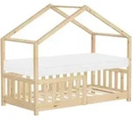 Ml-Design Hausbett, Beige, Holz, Kiefer, Rechteckig, 70x140 cm, Kinder- &