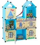 Relaxdays Steckregal, Mehrfarbig, Kunststoff, Metall, 110x128x37 cm, Kinder- &