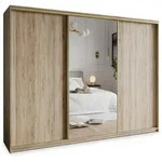 Masseno Schwebet&uuml;renschrank, Sonoma Eiche, Gold, Holzwerkstoff, 9 F&auml;cher, 4
