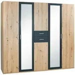 Mid.you Kleiderschrank Wimex Diver, Graphit, Eiche, Holzwerkstoff, 4 F&auml;cher, 2