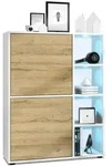 Vladon Highboard, Eiche, Holzwerkstoff, 79x105.5x35.5 cm, Wohnzimmer, Kommoden &