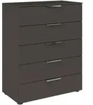 Rauch M&ouml;bel Kommode, Graphit, Chrom, Kunststoff, 5 Schublade(n) Schubladen,