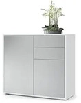 Vladon Kommode, Greige, Holzwerkstoff, 79x74x36 cm, Wohnzimmer, Kommoden &