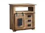 Massivmoebel24 Kommode, Braun, Holz, Echtholz,Mangoholz, 1 F&auml;cher, 3 Schubladen,
