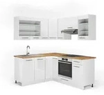 Vicco Eckk&uuml;che, Wei&szlig; Hochglanz, Wei&szlig;, Holzwerkstoff, L-Form,Formgebogen,