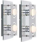 Led, Silber, Glas, 16x9x27 cm, Lampen & Leuchten, LED Beleuchtung, LED-Wandleuchten