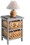 CARO-M&ouml;bel Nachttisch, Braun, Holz, Paulownia, Mode, 30x39x25 cm, Schlafzimmer,