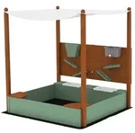 Aiyaplay Sandkasten,, Gr&uuml;n, Holz, 112.5x128x116 cm, Outdoor Spielzeug, Sandk&auml;sten