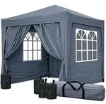 Quick Star Faltpavillon, Grau, Metall, Quadratisch, 250x245x250 cm, Sonnen- &