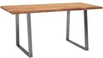 Mid.you Schreibtisch, Akazie, Chrom, Holz, Akazie, massiv, rechteckig, Kufe,