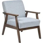 Beliani Sessel, Grau, Dunkelbraun, Textil, 1-Sitzer, 62x80x80 cm, Wohnzimmer,...